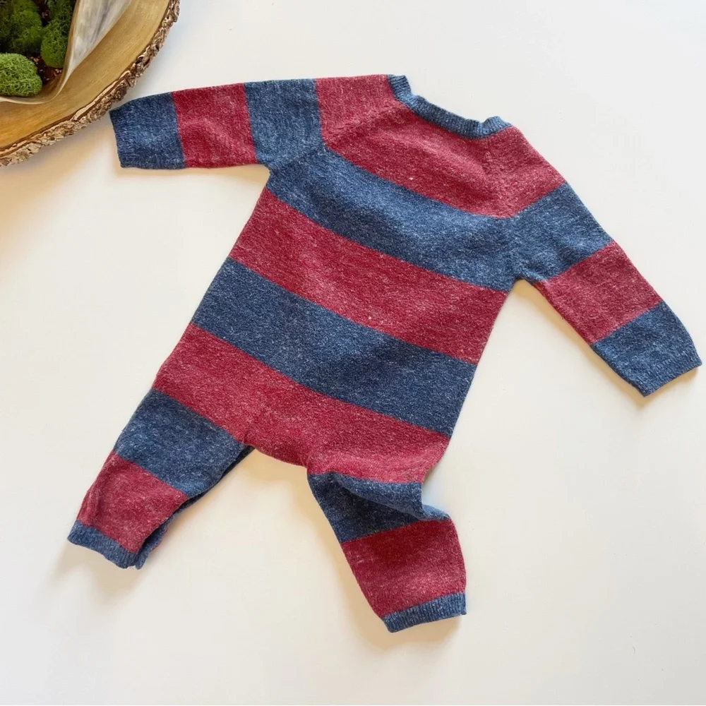 Gap Red / Blue Knit Sweater Romper | 6-12m